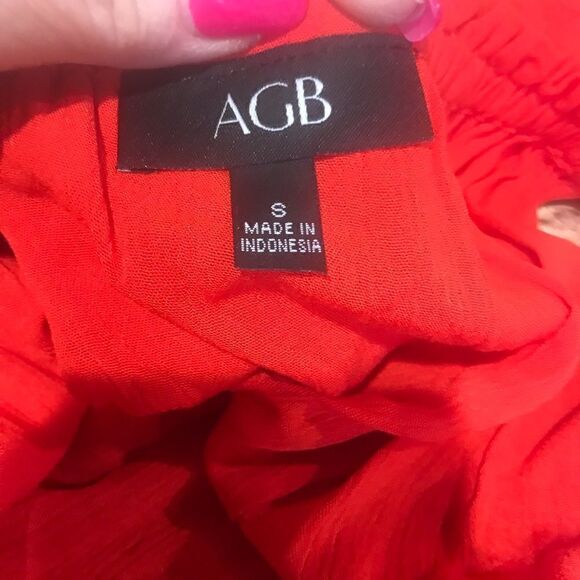 AGB Poppy red size small off the shoulder blouse - Picture 6 of 9